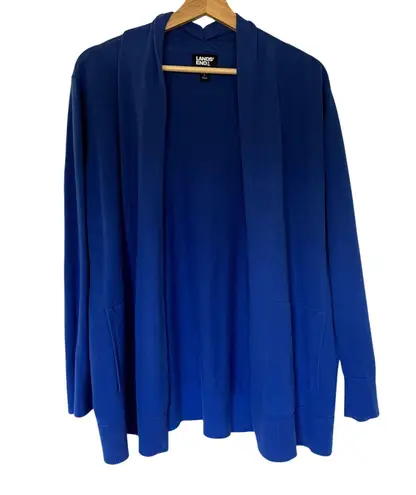 Lands' End royal blue open cardigan cotton women's size XL casual warm top