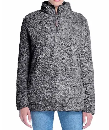 Weatherproof new π Vegan Sherpa 1/4 Zip Pullover Sweatee Sweatshirt π Black