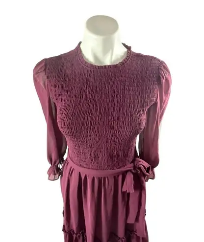 Rachel Parcell  Purple Nectar Smocked Tie Waist Dress