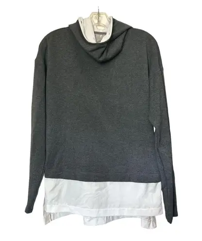 CALIA mixed media hoodie gray and cream Size M