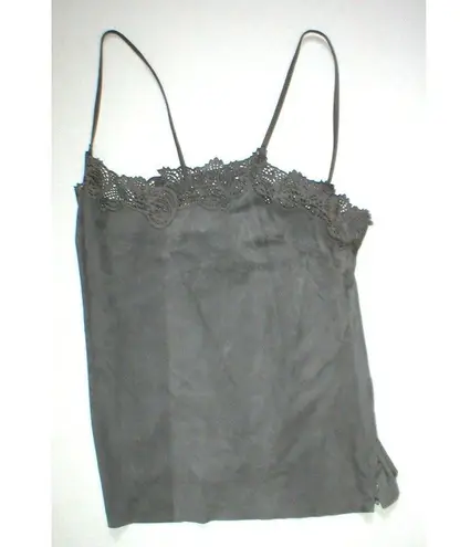Womens New Ralph Lauren $398 NWT Gray Leather Suede Lace Tank Top Cami Nice 10