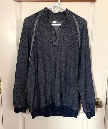 3/$15 Tailor Vintage Flecked 1/4 Zip Knit Pullover Sweater in Blue Size XL