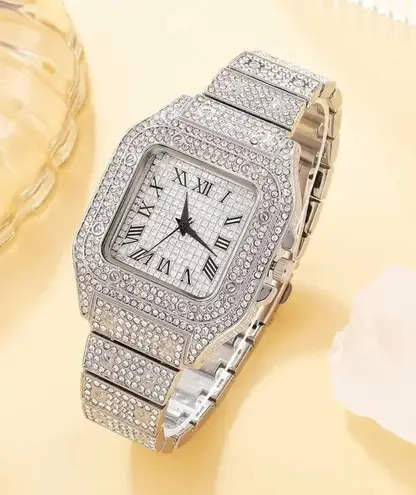 2Pcs Set pavedDiamond Women Watches Gold Watch Ladies Wrist Watches Luxury Brand