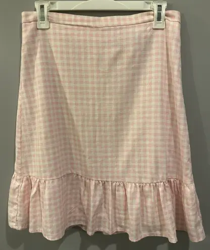 Draper James Pink Gingham Ruffle Skirt