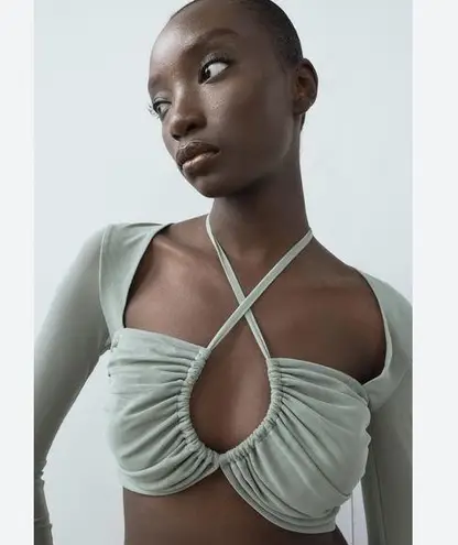 ZARA TULLE CROP TOP size medium NWT women - Image 1