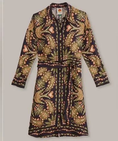 Farm Rio Black Martina Scarf Maxi Chemise Dress