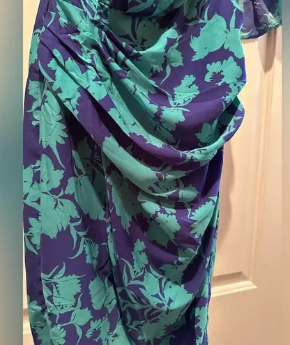 DO+BE NWT  One-Shoulder Dress In Purple/Turquoise Multi Floral Size M