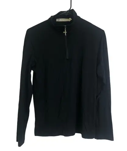 Untouched World Merino Base Layer Womens Small Black Pullover 1/4 Zip *Flaw/Logo