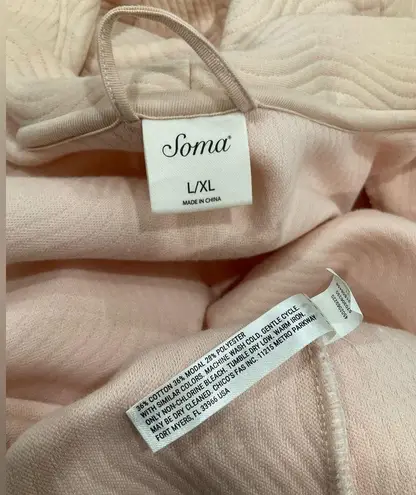 Soma PINKY PEACH TEXTURED WIDE SLEEVED KNEE LENGTH ROBE