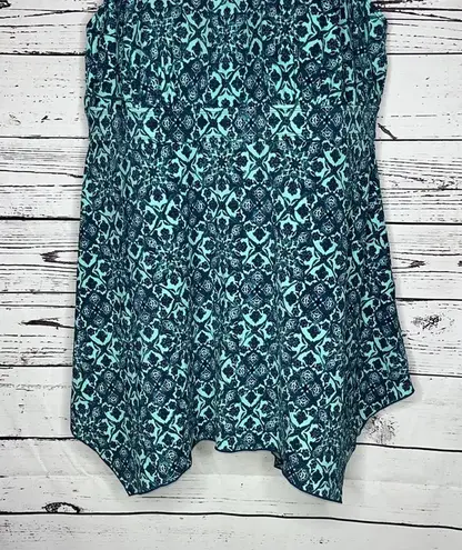 Denim & Co . Beach Size 20W Blue Asymmetrical Hem One Piece Swimsuit Swim Dress