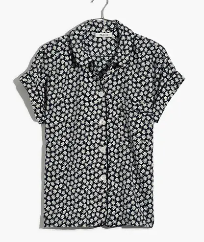 Madewell  Women’s Bedtime Pajama‎ Sleep Top in Mini Daisy Navy Blue Size XXS