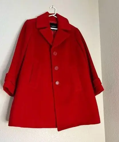 Talbots  Wool Alpaca Blend Coat red car length New 12 12wp