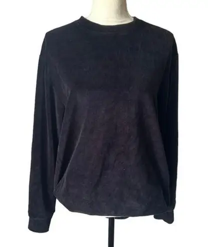 COS  Oversized Black Velvet Sweatshirt - M