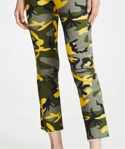 Pam & Gela Camo Exposed Button Cropped Kick Flare Pant Size 27