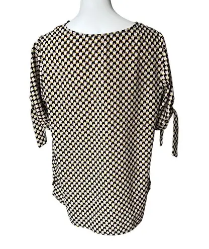 Everleigh Loose Fit Geometric Print Hi-Low Hem Blouse, Sz L