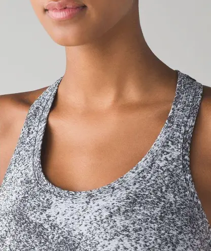 Lululemon Cool Racerback II Luon Spray Jacquard White Black | SZ 6