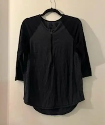 Lululemon  Shirt Top Long Sleeve Quarter Zip Women's Black Size 8