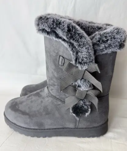 Women’s Winter Snow Boots Gray, Size 9 / EU 40, Faux Fur Lined Gray