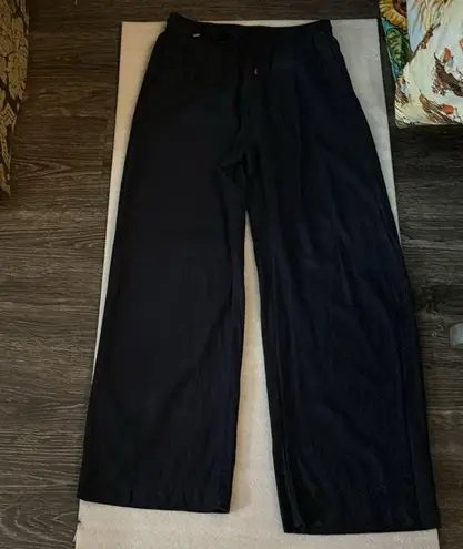 ZARA  Woman Wide leg Linen Navy Pants Size M Summer Costal Nautical