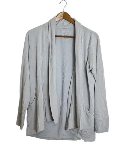 Cuddl Duds Comfortwear Gray Neutral Shawl Collar Cardigan