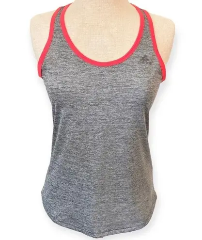 Adidas  Keyhole Climalite Tank Top Shirt Size Small Gray Heathered Red Open Back