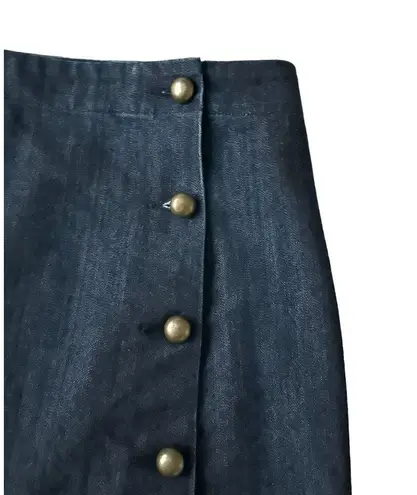 Michael Kors  Blue Denim Military front Button Skirt Size 6