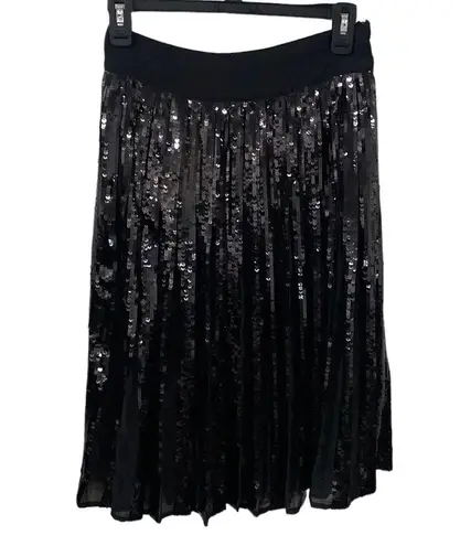 EXPRESS New  High Waisted Sequin Pleated Midi Skirt size XS