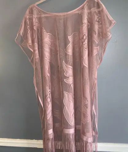 Dusty Rose Pink Sheer Floral Cover