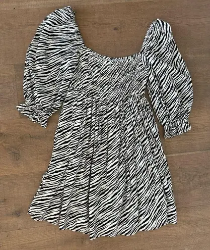 Faithfull the Brand alina zebra animal print ruched mini dress