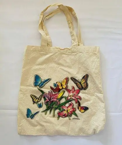 BUTTERFLIES Tote Bag Natural Canvas Tote Bag Reusable Shopping Bag Tan