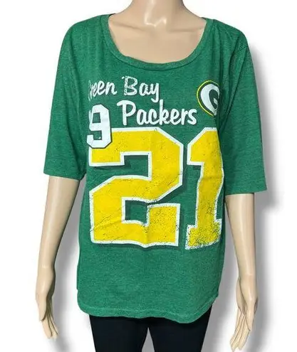 NFL Team Apparel Womens Green Bay Packers Football T Shirt Top Green Medium
