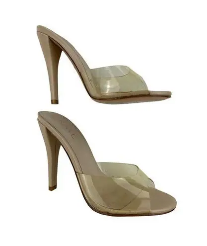 Raye  - Less Heel Mule Sandals in Nude