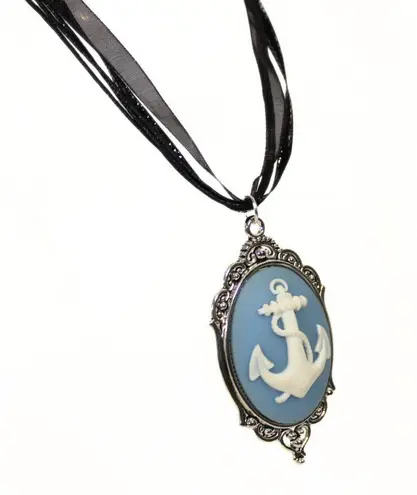Handmade Anchor Cameo Necklace – Gothic Retro Summer Vibes
