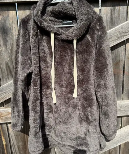 Zenana Outfitters Fuzzy Sherpa Pullover Cowl Neck Tunic Top Women's - Image 1