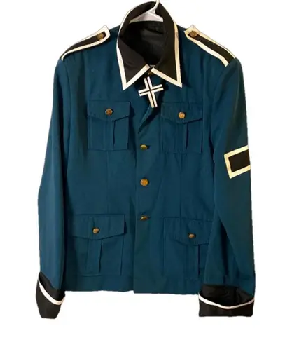 None Military Men's Teal White and Black Jacket Size M