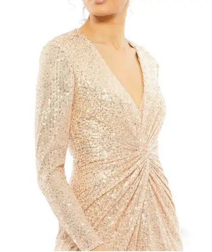 Mac Duggal leena for sequin knotted midi dress