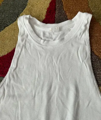 Wilfred Free Aritzia White Basic High Neck Ribbed Sleeveless Thong Bodysuit S thumbnail 3