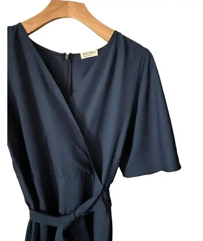 Kiyonna Blue Peasant Jumper Womens Size Large Short Sleeve V Neck Back Zip NEW