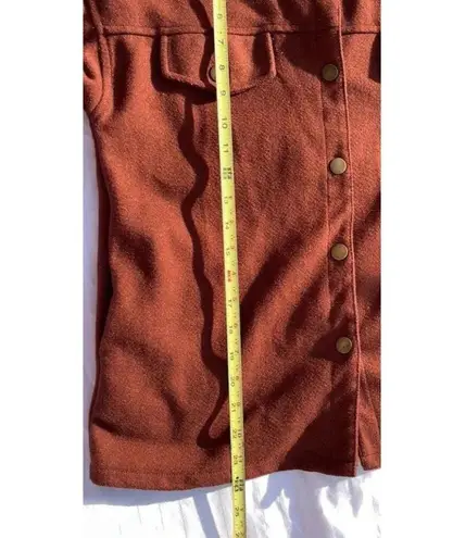 Vintage Camellia Button Brown Cardigan Sz Small Linen Button Western Sweater Orange