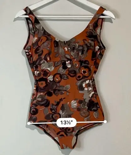 Vintage Women’s Floral Clay Monoch One Piece Swimsuit Pink Grey Size XS EUC