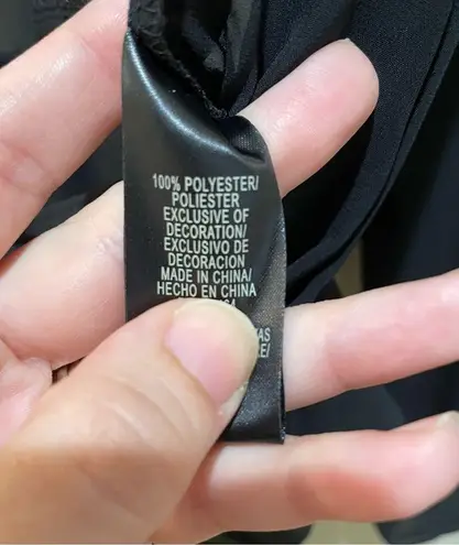 Sandra Darren Sheer Tie Waist Top Blouse Black Size 10