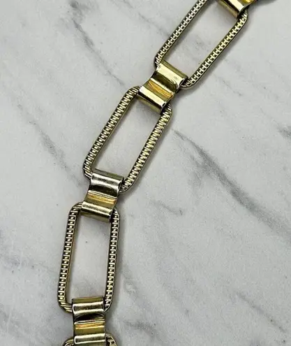 Vintage Textured Gold Tone Metal Chain Link Belt ✨