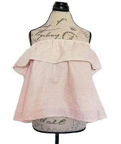 Collegiate Outfitters Womenz Sz XS Game Day Blouse Off Shoulder Striped Open Back Tied