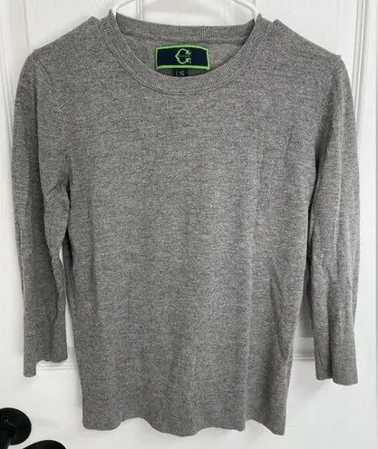 C. Wonder Gray Crew Neck 3/4 Sleeve Merino Wool Blend Sweater Women’s Size S
