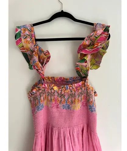 Anthropologie ROOPA PEMMARAJU  Pink Floral Mini Dress Size XL