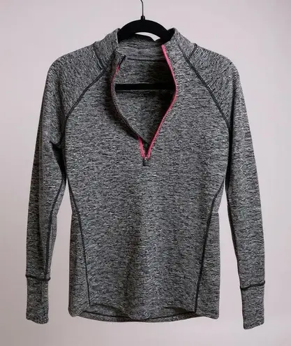 Tangerine Gray Space Dye Quarter Zip Pullover Women's Sm Long Sleeve Active Top