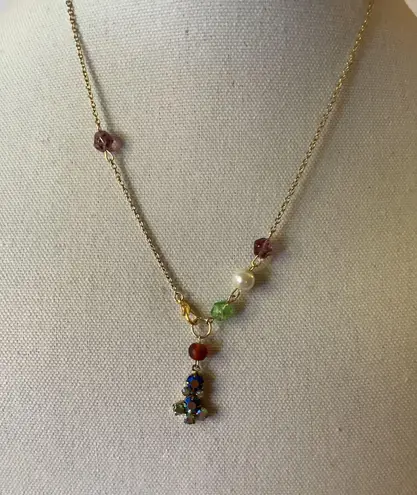 Handmade Vintage INC. 12K GF Signed Butterfly Brooch & Garden Vibe Necklace 20”