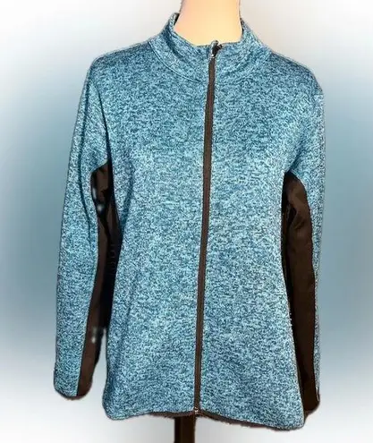 Marc New York *3for$30* Zip Up Jacket, teal heather and black, zip pockets, XL