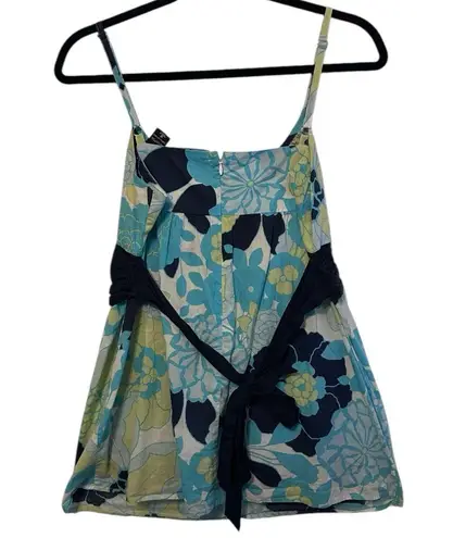 Vintage Y2K NY&Co Floral Baby Doll Tank Top Blue Green Spaghetti Strap medium