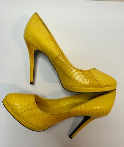 Ralph Lauren Canary Yellow Heels Size 8B